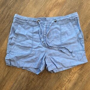 Sigrid Olsen Women’s Size 4 100% Linen Sky‎ Blue Drawstring Shorts